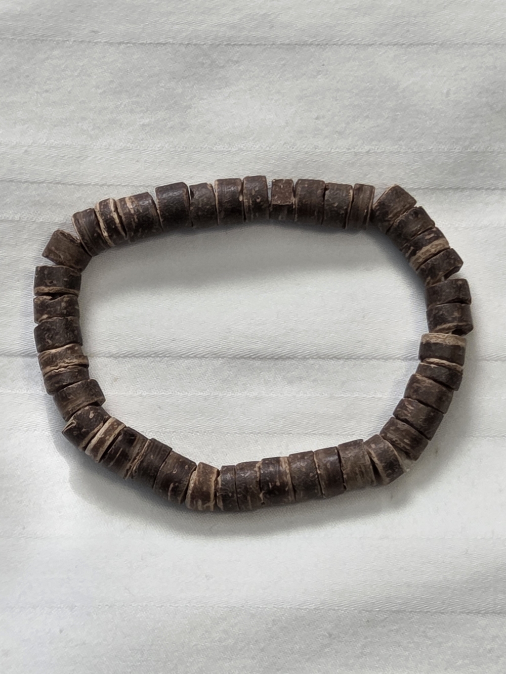 Wooden Beaded Bracelet Boho Beach Surfer StyleNatural Coconut Shell Heishi Bead